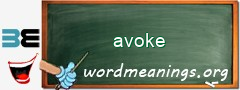 WordMeaning blackboard for avoke